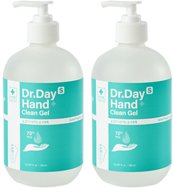 Dr.Day s 핸드클린겔 손소독제 500ml x 2개입 / FDA승인제품 손세정제 / 끈적임 없는 촉촉한 마무리, 2개