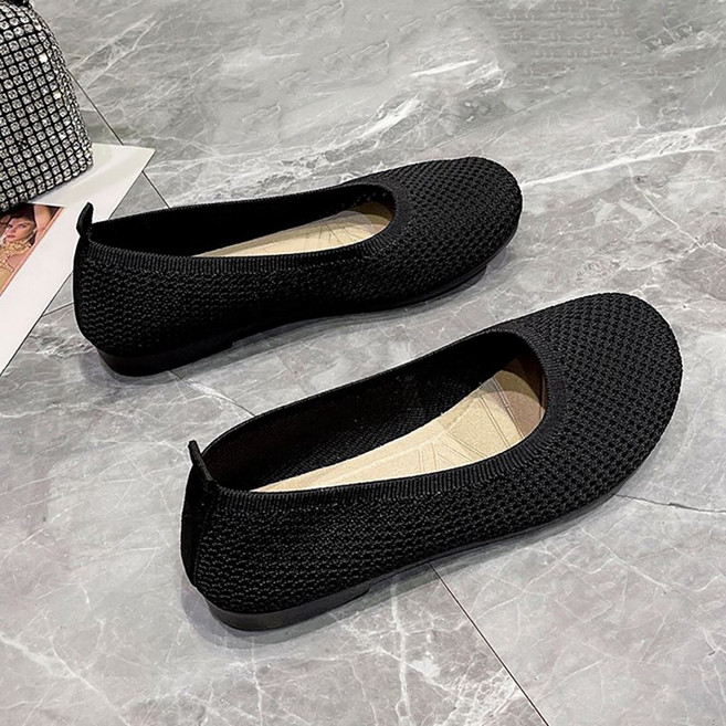 ROYALBELLE 여성 니트 메쉬 라운드토 플랫 가벼운 데일리 캐주얼 발편한 단화 B06022873