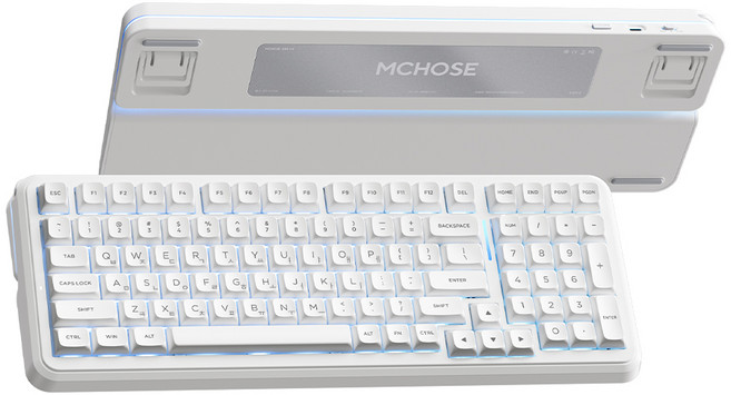 MCHOSE 마이콩 K99 V3 3모드 유무선 기계식 한글자판 키보드, 별 핵 흰색, 글레이즈드 아이스크림축