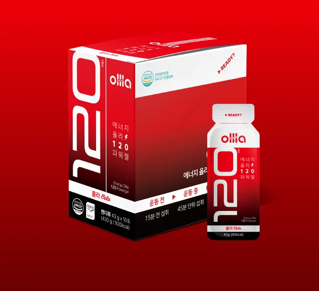 올라 120 스포츠 에너지젤 파워젤 콜라맛, 올라120 콜라맛, 10개, 43g - 쿠팡