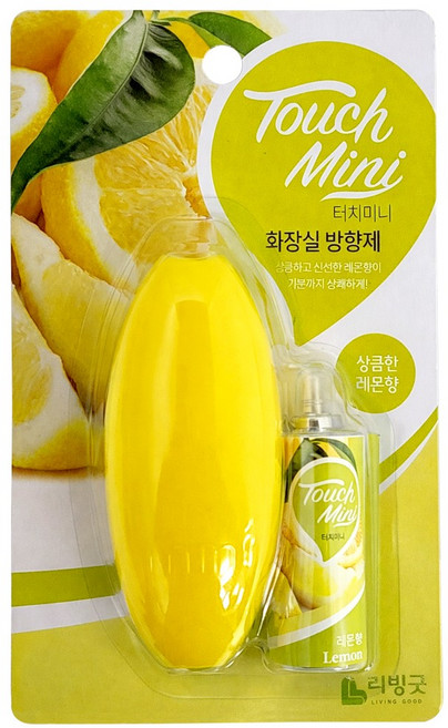 리빙굿 터치미니 화장실방향제(레몬향 13ml)분사 냄새 화장실방향제 터치미니리필 터치미니 터치방향제 터치필 터치미니방향제 화장실터치방향제