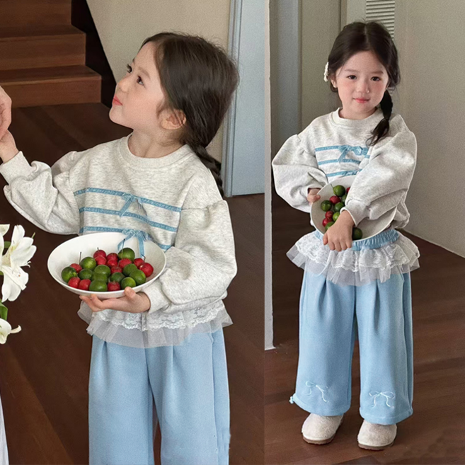 지오코코 여아용 발레코어 캐주얼 상하세트 아동 유아 키즈 아기 여자아이 상하복