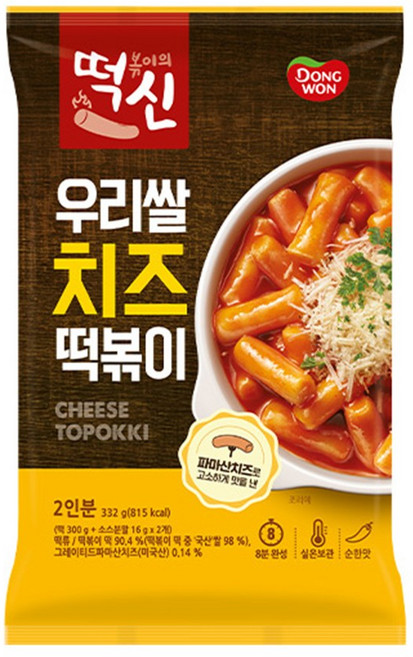 동원 떡볶이의신 우리쌀 치즈떡볶이, 332g, 2개