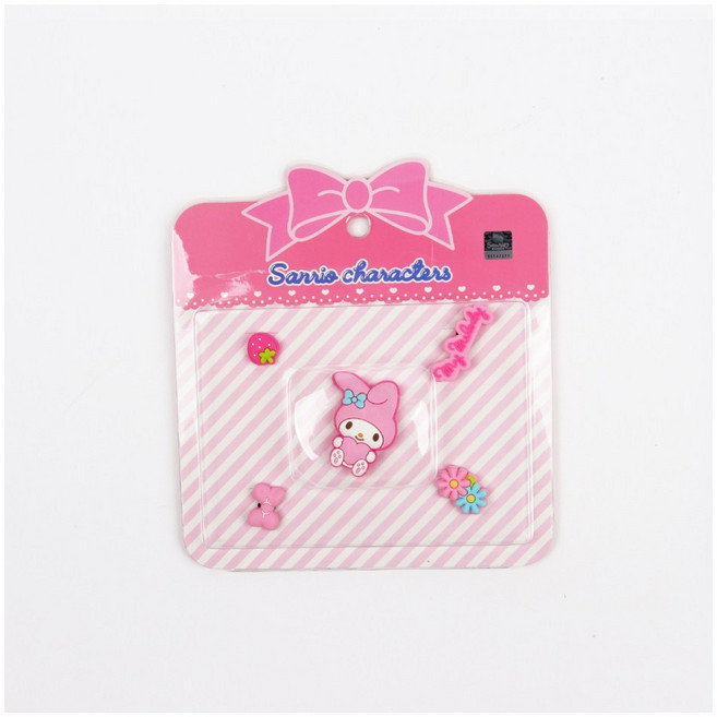 산리오 캐릭터즈 2D 후르츠 아이콘 신발에 꽂는 귀여운 악세사리 실내화 샌달 파츠 참세트