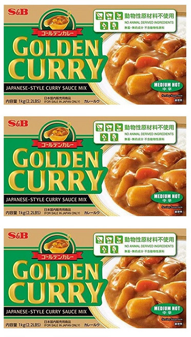 SB 에스비 일본골든커리 고체 고형카레 중간매운맛 1kg 3팩