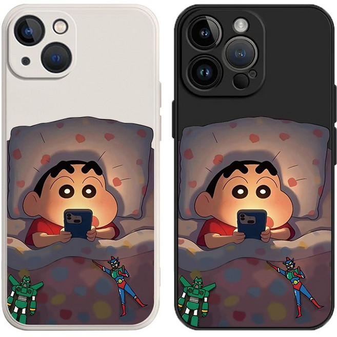 핸드폰에 빠진 짱구 캐릭터 아아폰 갤럭시 전기종 핸드폰 케이스