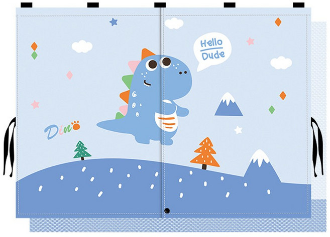 아띠꼴로 자동차 햇빛가리개 자석 암막커튼 뒷자석 창문 햇빛차단 ZC-806, 공룡친구, 2개