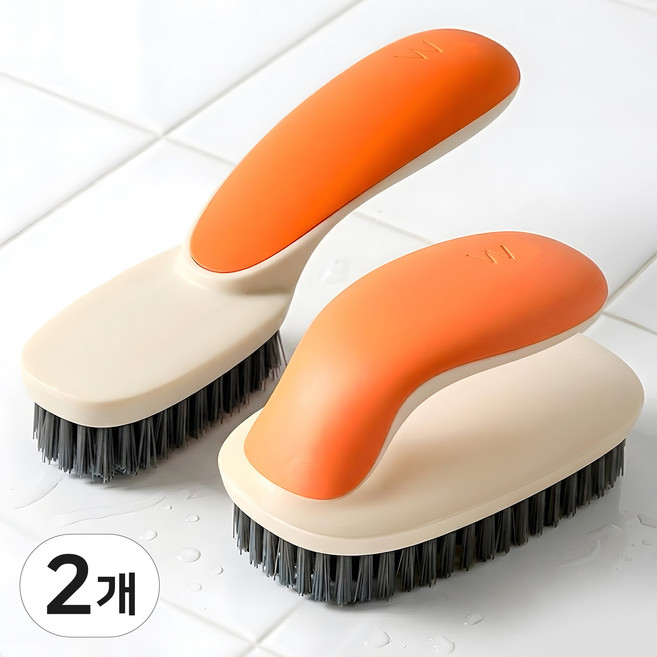 운동화 세탁솔 부드러운 신발 세척솔 청소 브러쉬 화장실 바닥솔, 1세트, 화이트오렌지