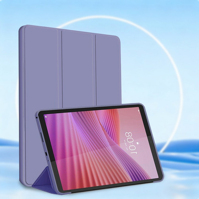 Slim For Lenovo Tab One / Tab K9 8.7" Tablet Case Tri-fold Stand Cover with TPU Back TB305FU TB305XU, Purple