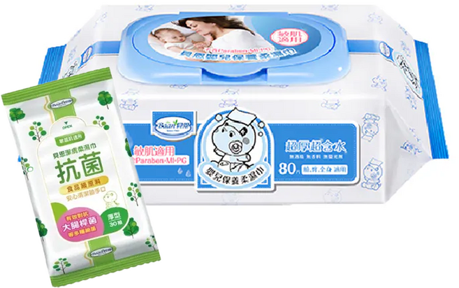 Baan 貝恩 嬰兒保養柔濕巾 80抽 x 12包 30抽 x 12包, 1個, 24個裝, 9288g