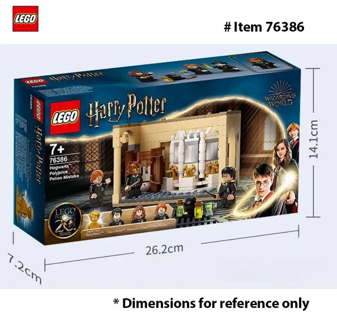 블록 76386 해리포터 호그와트: 황금색 해리포터 미니피규어가 포함된 손자들을 위한 폴리쥬스 물약 실수, 01 76386