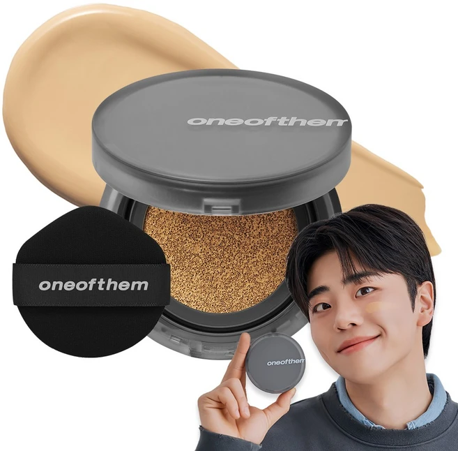 원오브뎀 드뗑 커버 쿠션 남자 파운데이션 내추럴 SPF+ PA++++ 12g, 001호 내추럴, 1개 - 쿠팡
