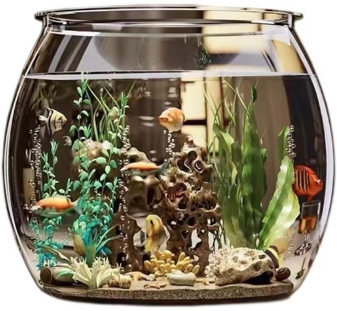 고투명 플라스틱 어항 깨지지 않는 수족관 인테리어 소형 중형 대형, 1개, 대형 초투명 8K