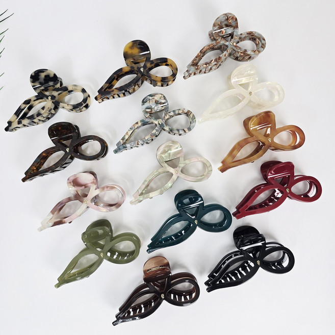 시크몽 프랑스핀 로고 포인트 테일드 리본 11cm 올림머리 헤어 집게핀