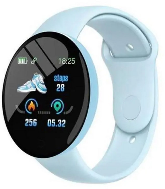 D18 SMARTWATCH 원형 스크린 팔찌 스포츠 통화 촬영 컬러 스마트 음악 사진 다중 알림 정보 모드, wathet