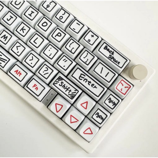 키글리 낙서 손글씨 키캡 XDA PBT 염료승화 (128key) 기계식키보드 영문 각인