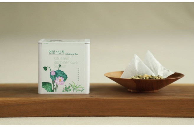 연잎 자스민 녹차 블렌디드 티 선물세트 연잎스민차 옥수수 전분 티백 15개입, 2g