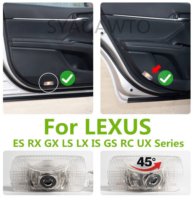LEXUS IS F ES RX GX LS LX GS RC UX 시리즈 ES350 ES300H RX450H LED 자동차 도어 인테리어 전구 장식 액세서리 DS-M1, For-LEXUS