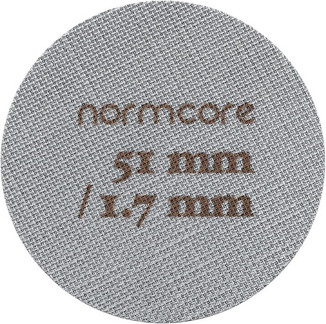 Normcore 51mm 퍽 스크린 - 하부 샤워 에스프레소 포터필터 필터 바스켓용 메탈 커피 재사용 1.7mm 두께 150m 스테인리스 스틸, 53.3mm