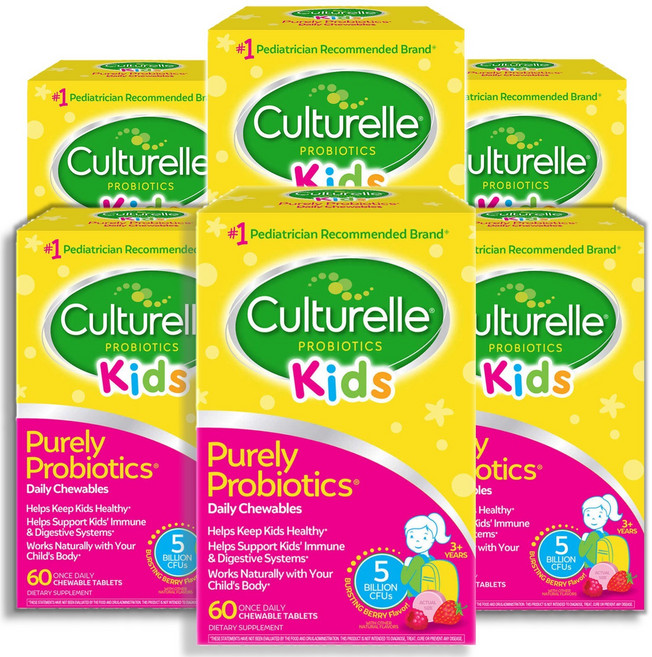 Culturelle Kids 컬처렐 어린이 츄어블 프로바이오틱 60정, 6개