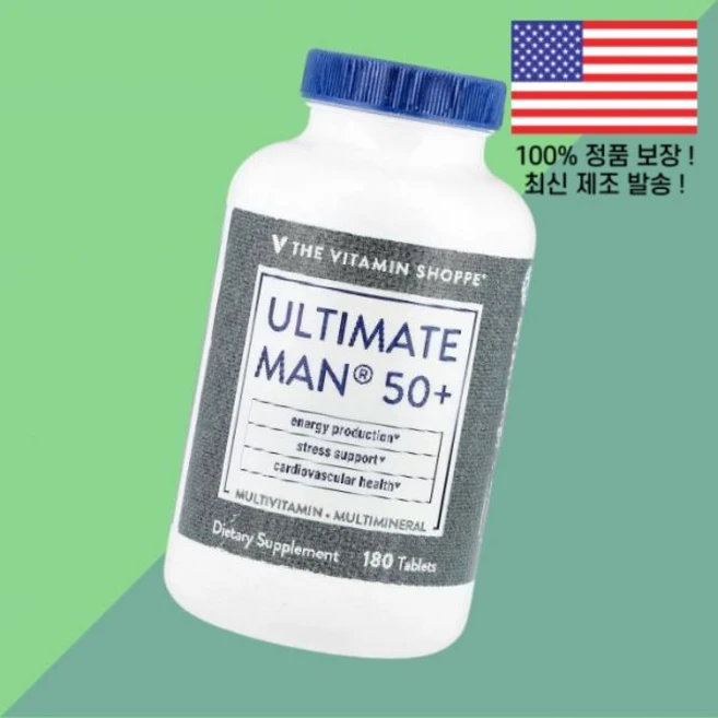 더 더비타민쇼피 얼티밋 맨 50 종합비타민 멀티비타민 멀티미네랄 180정 The Vitamin Shoppe Ultimate Man Multivitamin Multimineral - 쿠팡