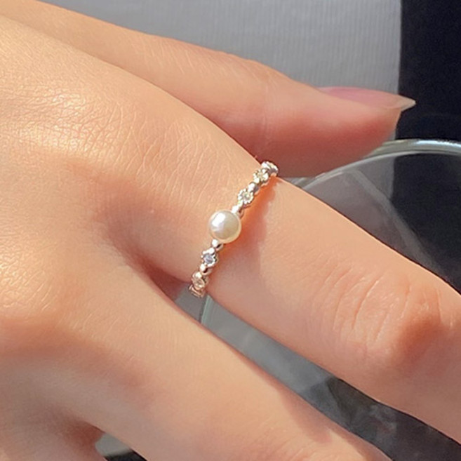 반지소 실버925 여성 진주 알 은반지 아름