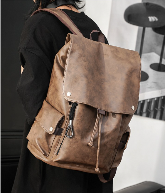 남성 트렌디 더블 숄더백 캐주얼 방수 트래블 노트북 백팩