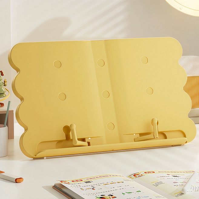 다용도 독서대 다각도 조절 접이식 아이패드 독서대, 옐로우