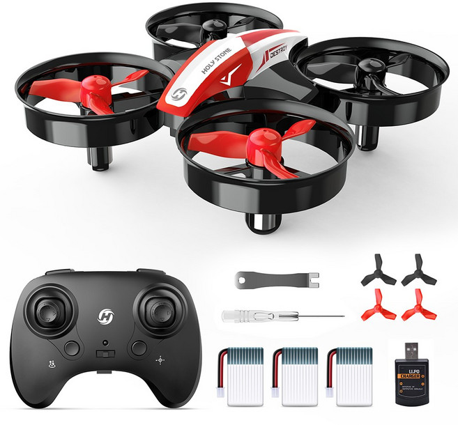 홀리스톤 HS210 입문용 교육용 실내용 미니 완구드론, 단품세트(빨강), 1개