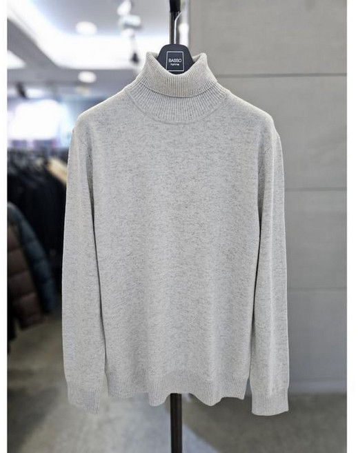 바쏘옴므 세이브존03 남자 터틀넥 울 혼방 그레이 목티 니트 폴라티 WSAGZ4WN77A