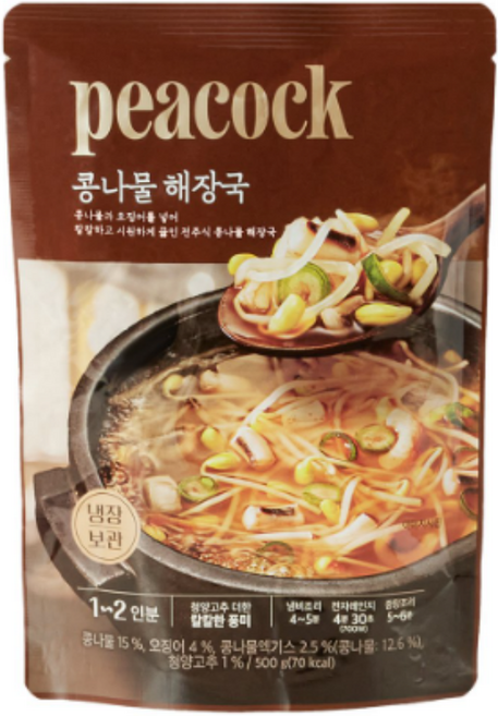 피코크 전주식 콩나물해장국 500g x 4개
