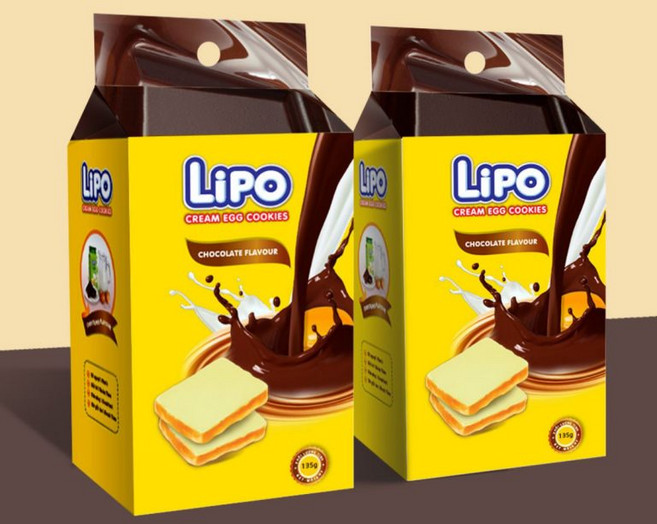LIPO 리포 에그 크림 쿠키 초코 과자, 2개, 135g