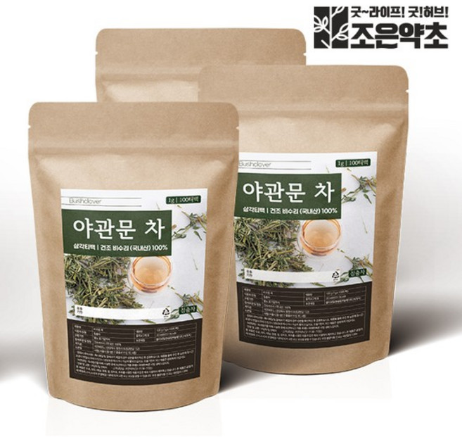 야관문 야관문차 티백 1g x 100티백 대용량 x 3, 100개, 100개