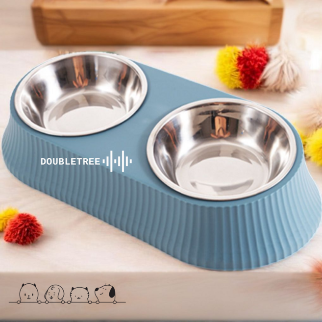 더블트리 목편안한 펫보울 멍멍이 냥이 밥그릇, 1개, 펫오션블루
