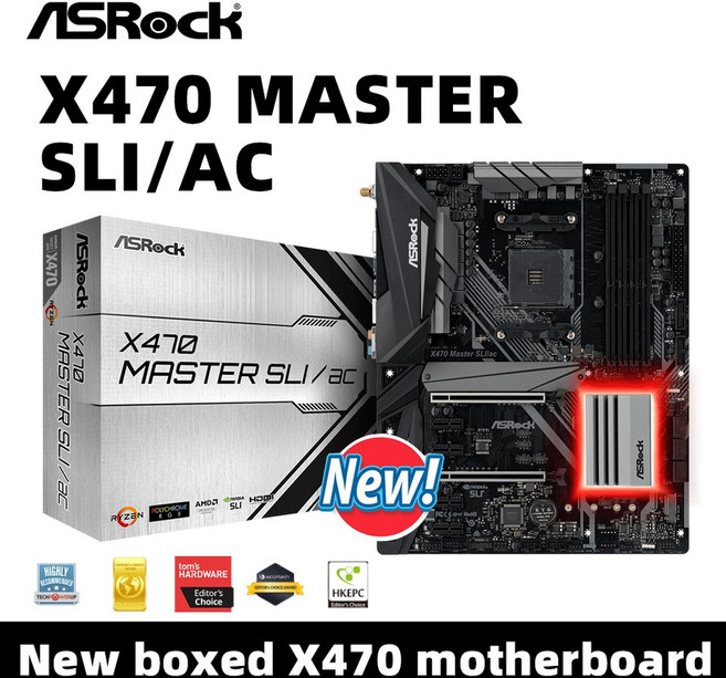 ASRock X470 마스터 SLI/ac 메인보드 AMD Ryzen 9 5950X R7 5700X3D R5 5600 CPU DDR4 3466 MHz 메모리 NVME M.2 SATA, 1개