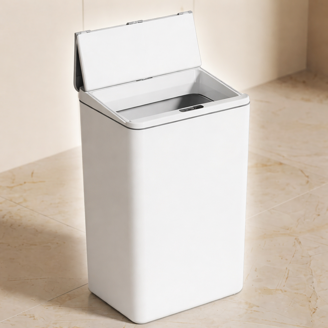 모아젤 자동 센서 휴지통 냄새차단 스마트 쓰레기통, 화이트 (White)