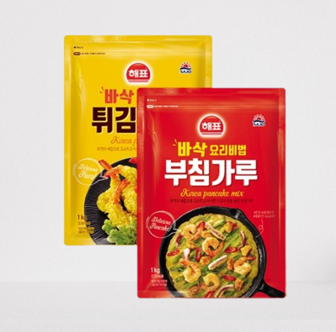 해표 부침가루+튀김가루 세트, 1개, 1kg