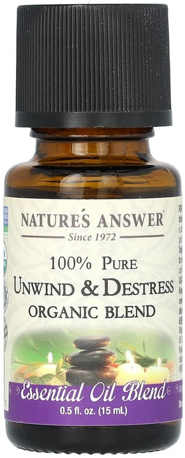 Nature's Answer 유기농 에센셜 오일 혼합물 긴장 완화 & 스트레스 해소 15ml(0.5fl oz) Answer (네이처스 앤서), Nature's Answer, 유기농 에센셜 오일 혼합 - 쿠팡