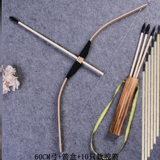 哆哆購 反曲弓 射箭, 60CM弓+10支箭+箭盒, 1個