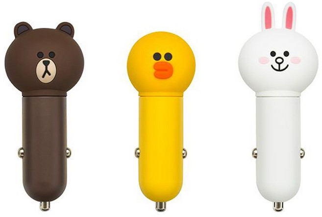 라인프렌즈 차량용 고속 충전기, 브라운, 1개