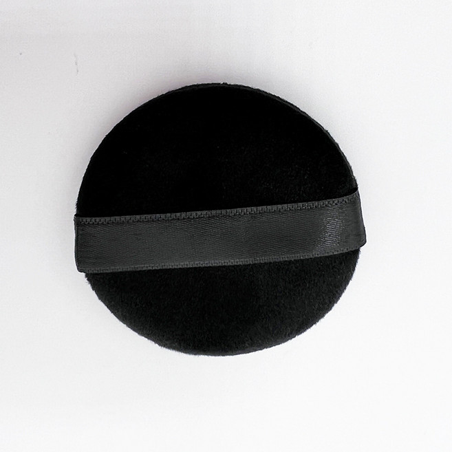 초극세사 크리스탈 벨벳 블랙 숏파일 파우더 퍼프 소형 원형 드라이 파우더 세팅용 파우더 퍼프, 블랙 누드 제품 55*10