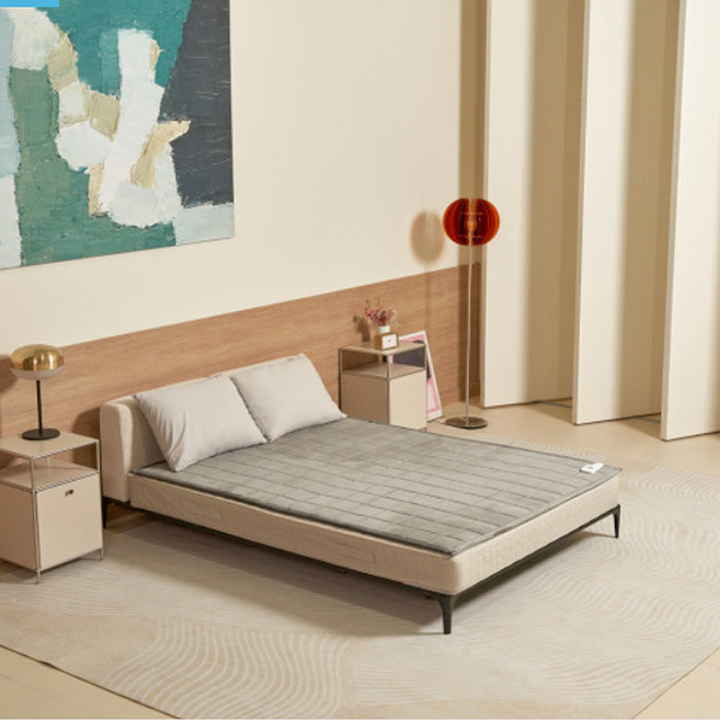 카보니 탄소매트 카본 전기 온열매트 극세사 그레이 1인용 기본조절기, 단품