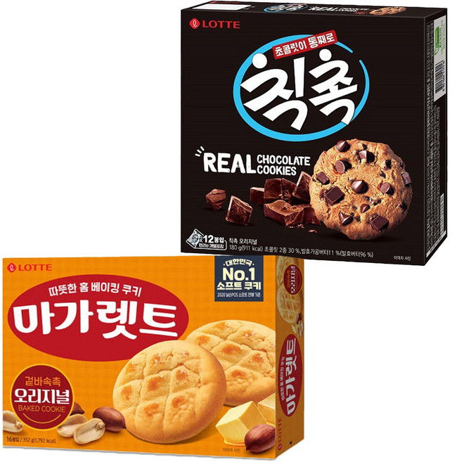 롯데 칙촉 180g 12pcs + 마가렛트 352g 16pcs