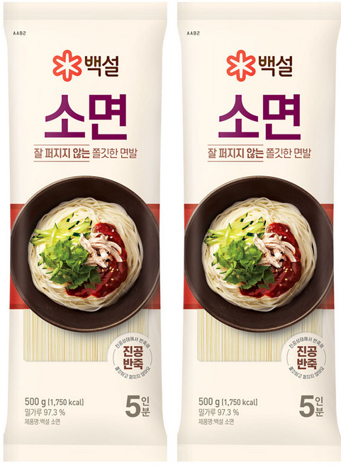 백설 소면, 500g, 2개