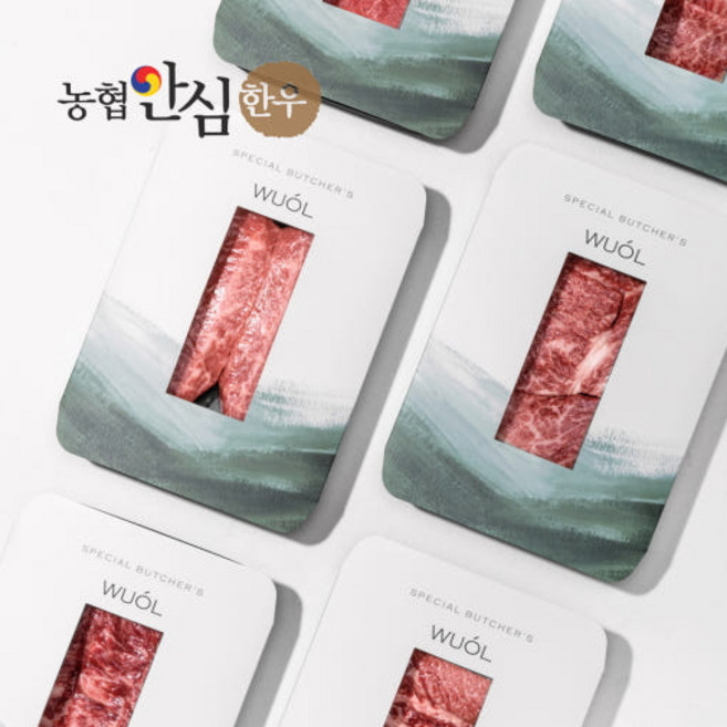 우올 마장동 투뿔한우 골라담기 소고기 채끝 안심 등심 갈비살 부채살 업진살 살치살 국거리 구이용 안심 스테이크용, 1개, 300g