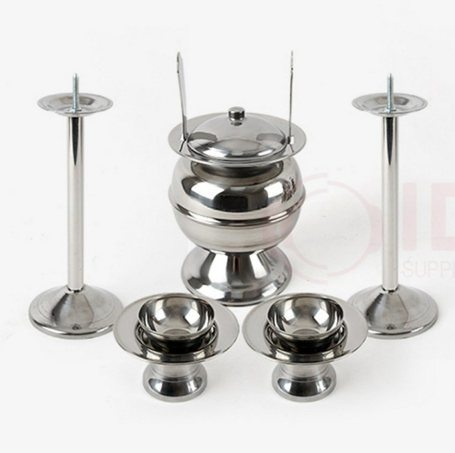 이디나 이디나 국산 고급 스텐 27종 제기 제사 촛대 술잔 향로 세트 7P_#11, 1세트