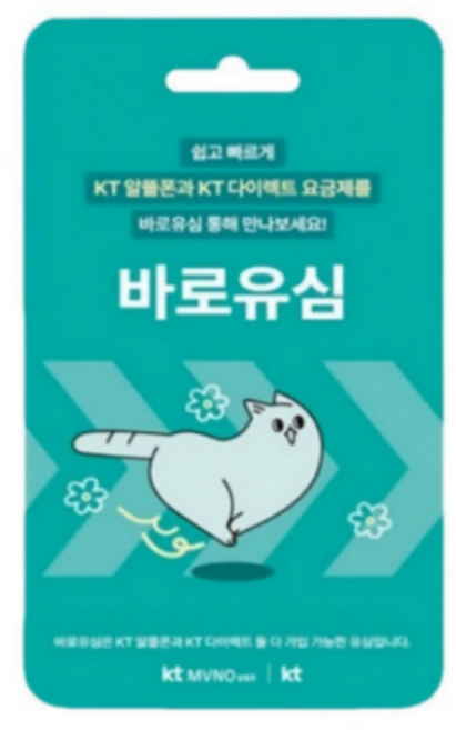 KT바로유심칩, 1개, 하늘색, SC-V3006