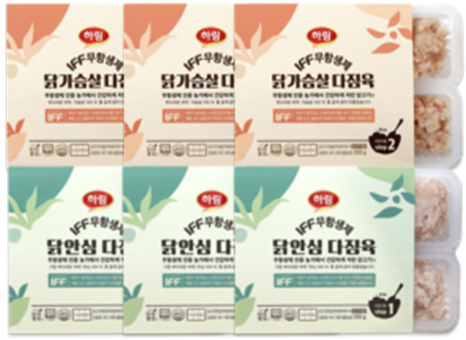 하림 IFF 무항생제 다짐육 닭가슴살 300g 3개 + 안심 300g 3개