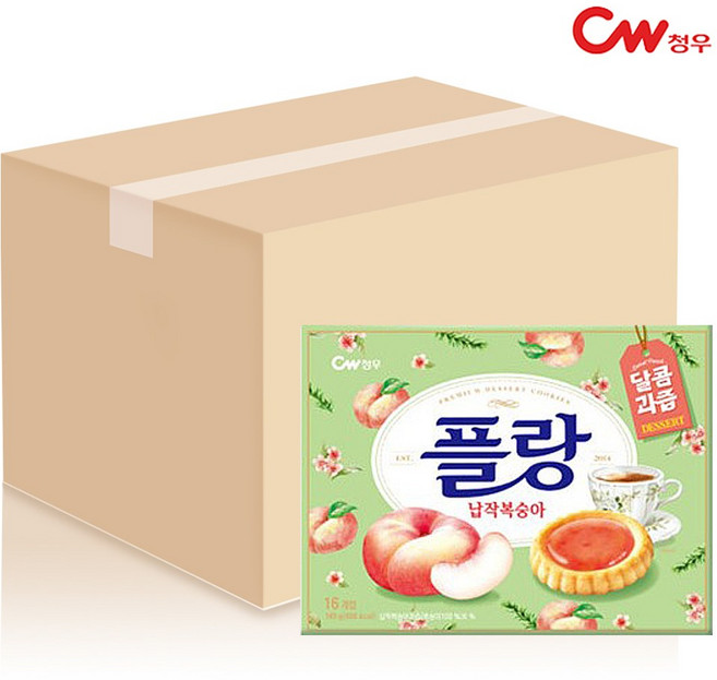 CW청우 플랑 납작복숭아 160gX8개(1box) 과자 간식, 8개, 160g