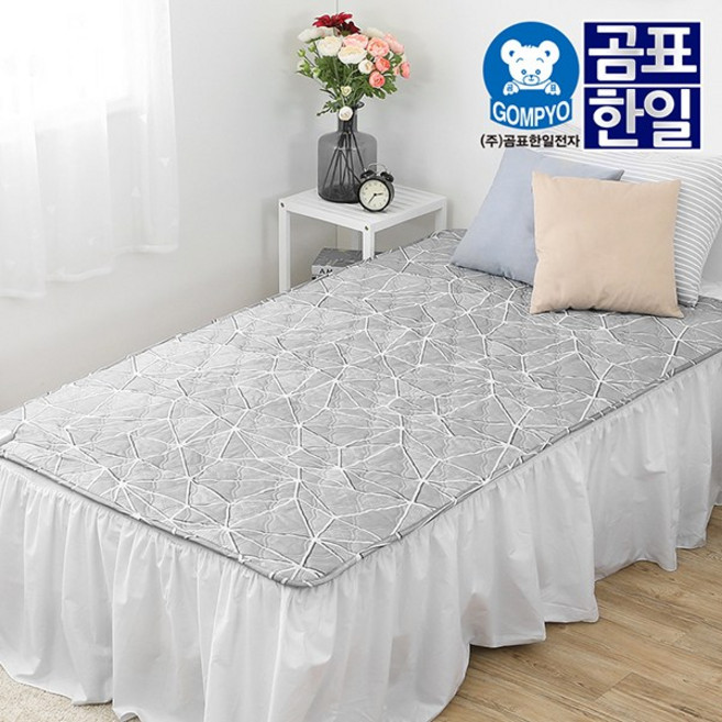 곰표한일 전기매트 싱글 전기요 1인용 침대 무자계 매트 크로크 그레이 중형, 본상품선택